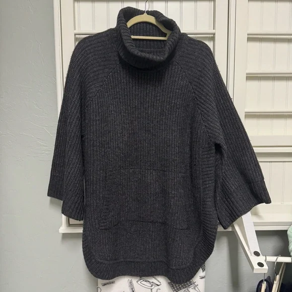 UGG Charcoal Cowl Neck Sweater - Size MED NWOT - Picture 2 of 11